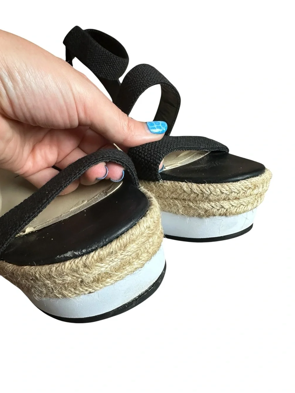 SOLE SOCIETY Black Platform Espadrille Sandals Size 9